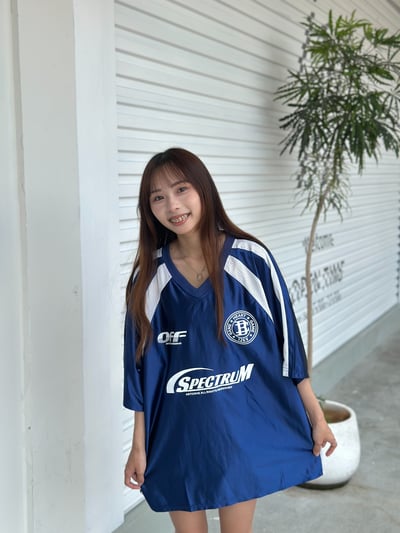 【超吸睛單品】滑面寬鬆Y2K個性球衣短T12