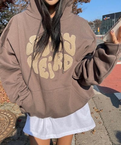 【現貨】毛巾繡STAY WEIRD帽T12