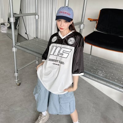 【現貨】拼接撞色棒球球衣短T11