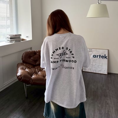 【現貨】露營獨木舟印花短T2