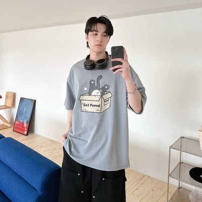 【現貨】Cat Food跌倒貓咪短T4