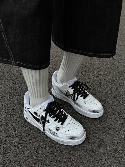 【訂製款】Nike Air Force 1 黑白塗鴉3
