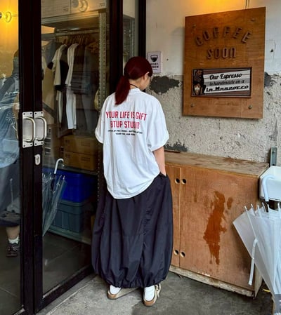 【現貨】英字少年感休閒寬鬆短T5