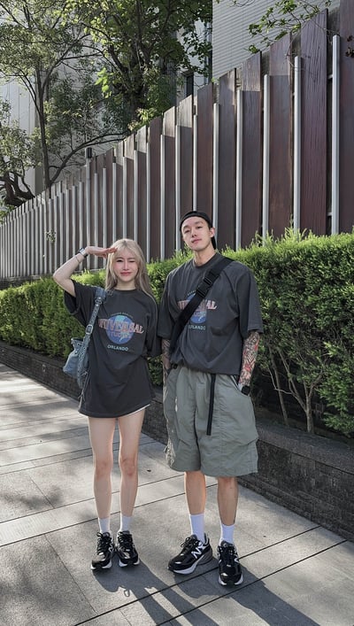 【現貨】個性街頭重磅英文短T質感水洗地球寬版短T4