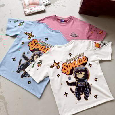 【現貨】Space 太空貓印花短T18