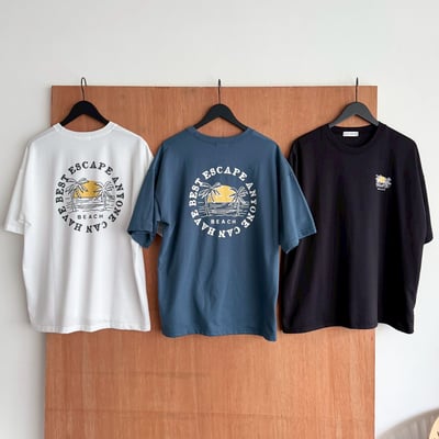 【現貨】夕陽海灘印花短T13