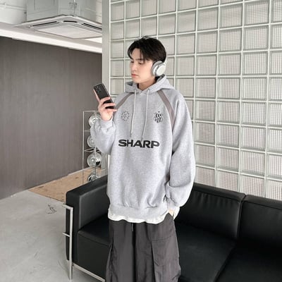 【廠商斷貨最後機會】SHARP拼接撞色帽T3