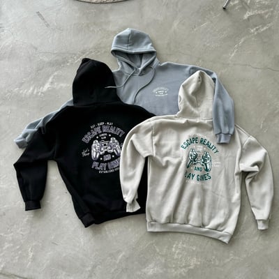 【現貨】復古遊戲搖桿印花刷毛帽T12