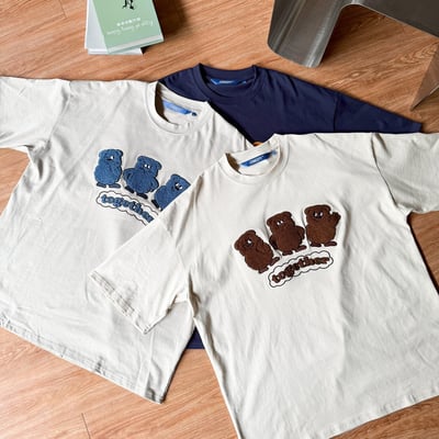 【現貨】Together 毛巾刺繡小熊短T9