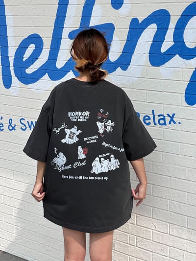 【爆款現貨再度重現】幽靈塗鴉做舊復古水洗T4