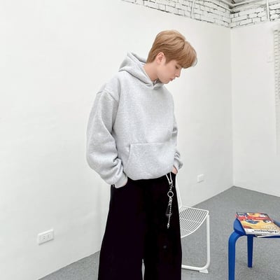 【現貨】素色百搭短寬刷毛帽T5