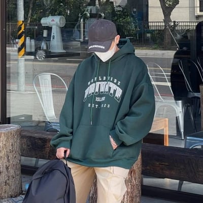 【現貨】貼布繡爬線重磅寬版帽T6