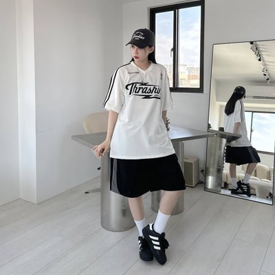 【現貨】Thrashin肩袖撞色賽車風短T9