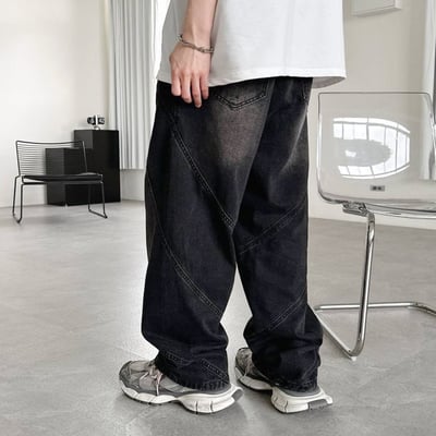 【現貨】螺旋車線刷白牛仔褲5