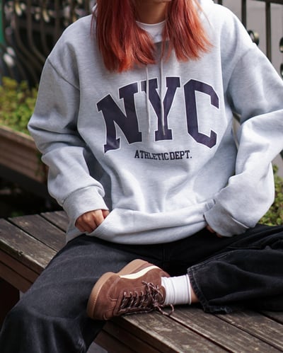 【現貨】NYC印花刷毛帽T1