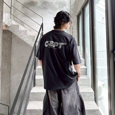 【現貨】火焰字體厚版膠印短T11