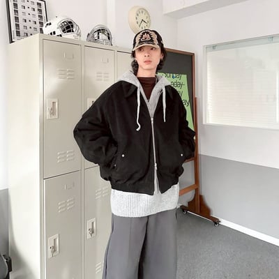 【現貨】斜紋布廓形鋪棉外套3