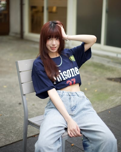 【隨意卻吸睛!!超強神款】裂痕直刷紋彎刀牛仔褲6