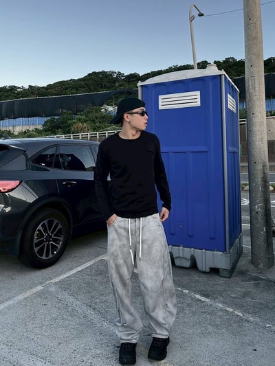 【好穿好看兼具神款】金屬小標刷舊棉褲5