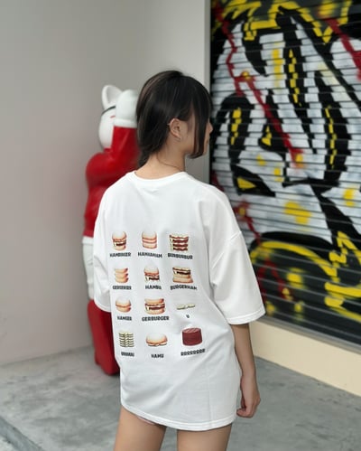【滿足包色控現貨】滿版漢堡堡短T8