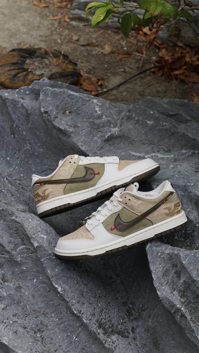 【限量限定色】Nike Dunk Low CNY 飛馬 刺繡小勾 反轉 卡其 橄欖綠 馬年新年限定款｜IQ1118-2204