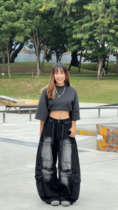 【爆款現貨+預購】街頭解構工裝落地牛仔褲4