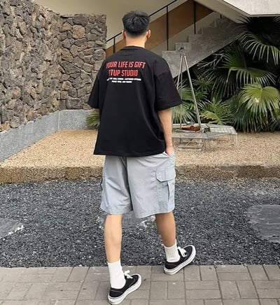 【現貨】英字少年感休閒寬鬆短T2