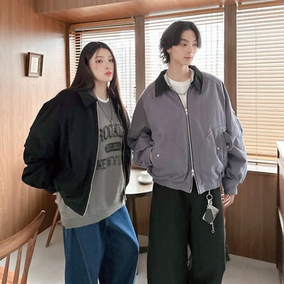 【現貨】斜紋布廓形鋪棉外套2