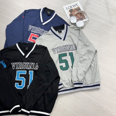 【現貨】VIRGINIA 51 V領撞色棒球大學T13