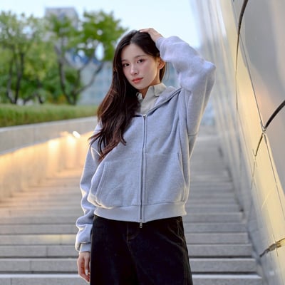 【現貨】 雙鍊寬短連帽外套3