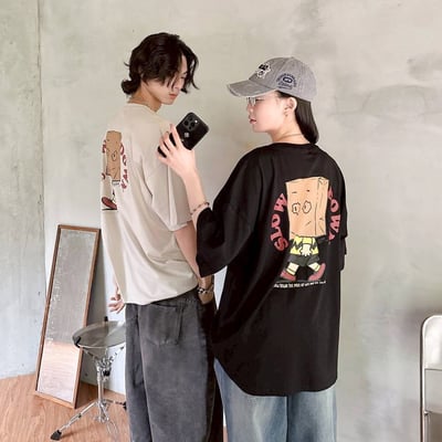 【現貨】slow down蒙面紙袋男孩印花短T1