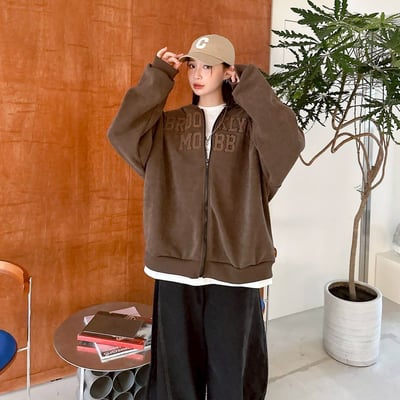 【現貨】BROOKLYN MOBB毛巾繡內絨毛外套7