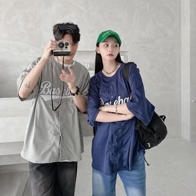 【層次穿搭現貨】網眼開扣棒球衫2