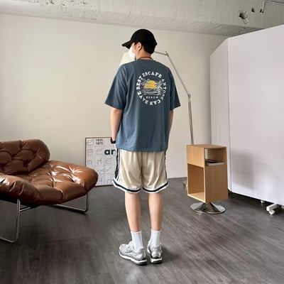 【現貨】夕陽海灘印花短T5