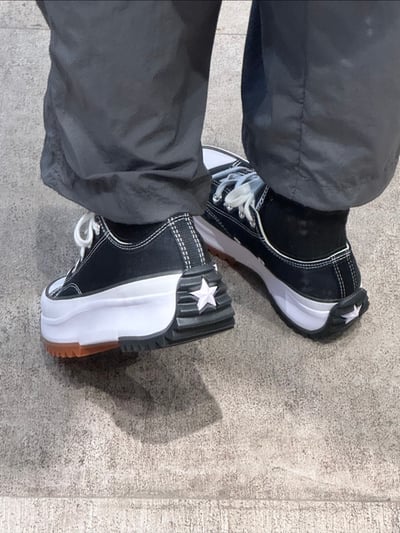 【現貨】Converse Run Star Hike Low 男女黑低筒平民版鋸齒厚底休閒鞋｜168816C5