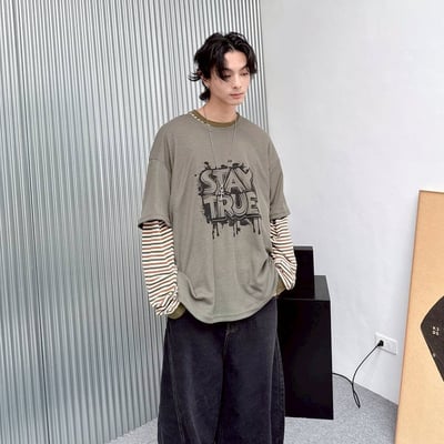 【現貨】STAY TRUE 噴漆華夫格印花短T8