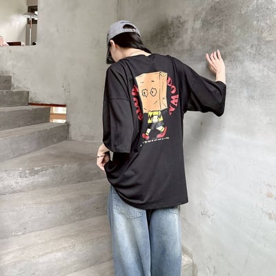 【現貨】slow down蒙面紙袋男孩印花短T4