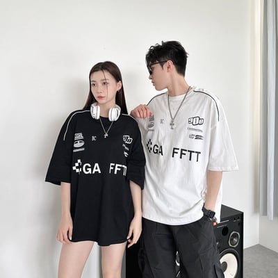 【現貨】立體車邊賽車風短T4