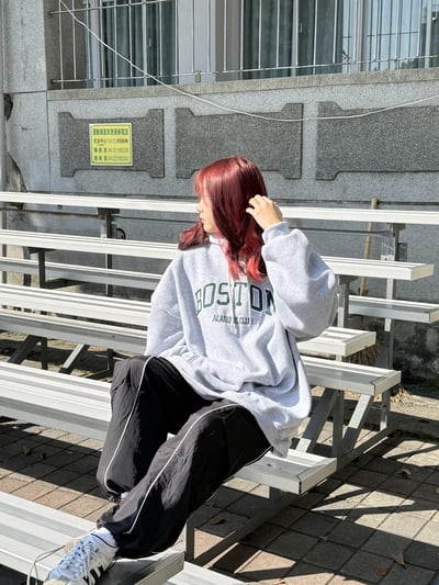 【熱賣不斷!好評大爆單!!】BOSTON刺繡貼布刷毛帽T7