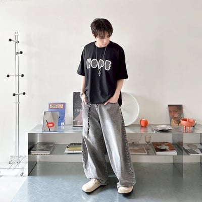 【現貨】HOPE斜紋字印花短T6