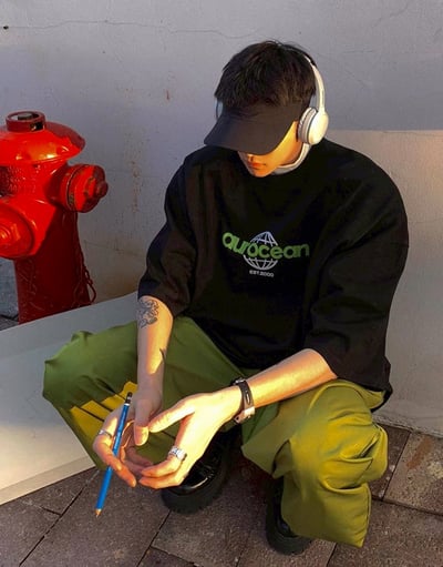 【現貨】撞色現代感地球短T3