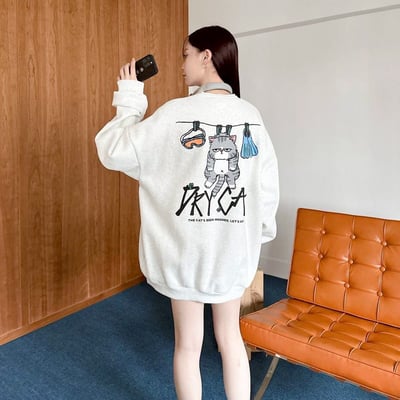 【現貨】DRYCAT曬衣貓咪印花大學T1