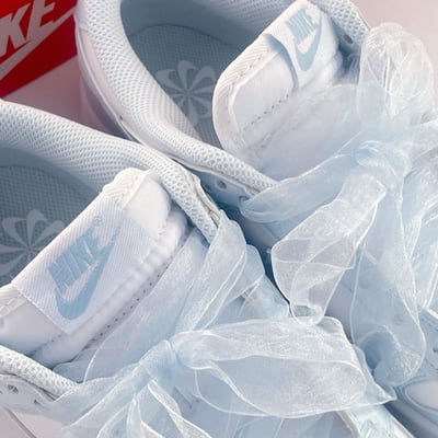 【國外限定!現貨】NIKE W DUNK LOW 寶寶藍 絲綢緞帶 冰川藍｜IB7311-1005