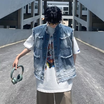 【現貨】水洗工裝牛仔背心7