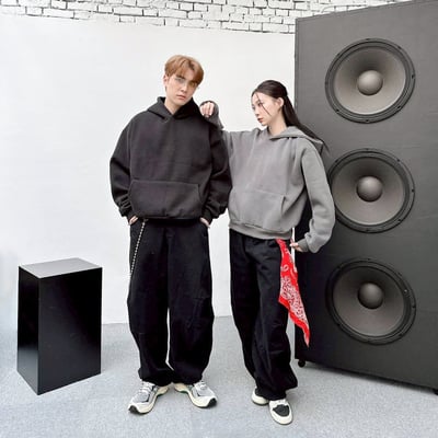 【現貨】素色百搭短寬刷毛帽T8