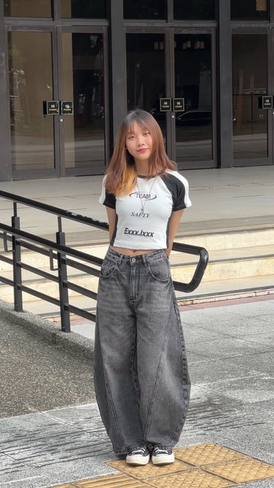 【現貨】美式撞色賽車風短版T4