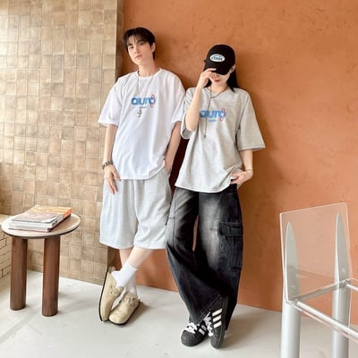 【現貨】aurocean斑駁字印花短T8