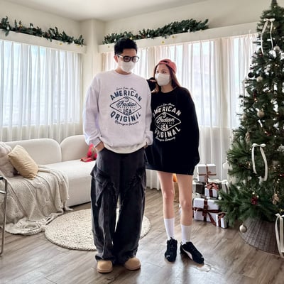 【現貨】AMERICAN 刷毛大學T8