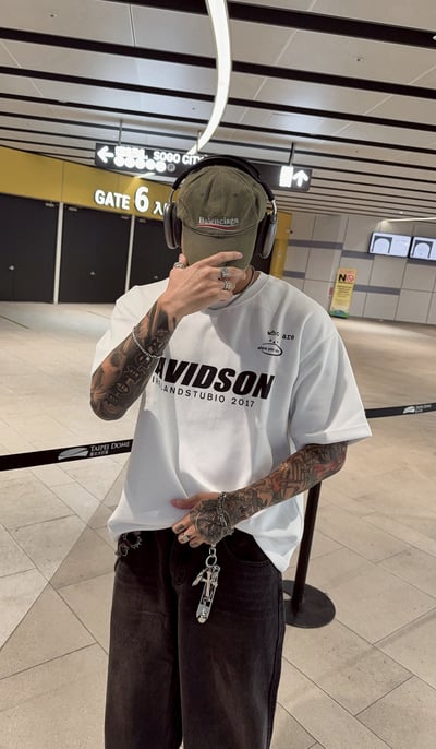 【顏值在線現貨】個性街頭重磅英文短T1