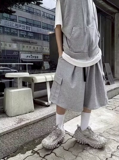 【現貨】束繩口袋造型棉短褲2